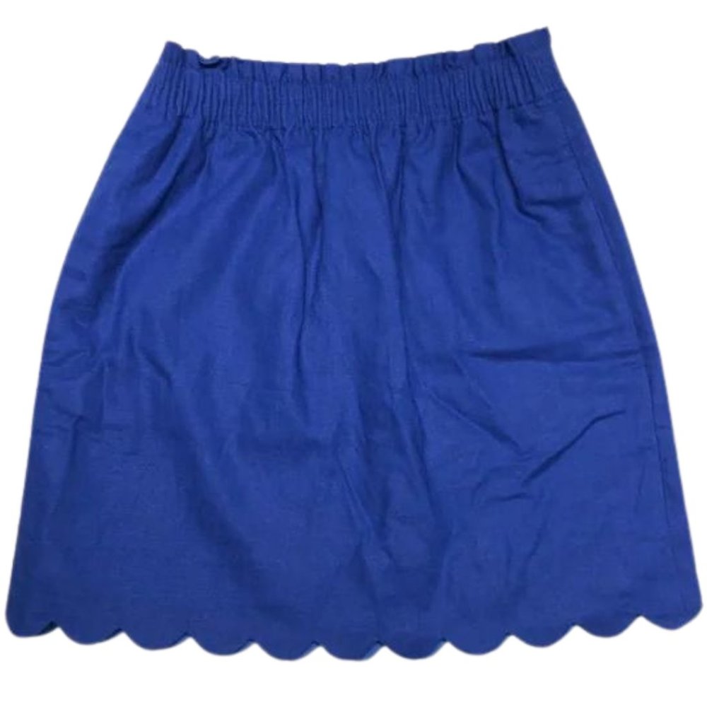 J. Crew Blue Scalloped Skirt